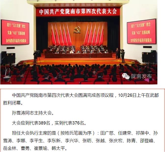 市第四次黨代會勝利閉幕！選出新一屆領(lǐng)導(dǎo)班子