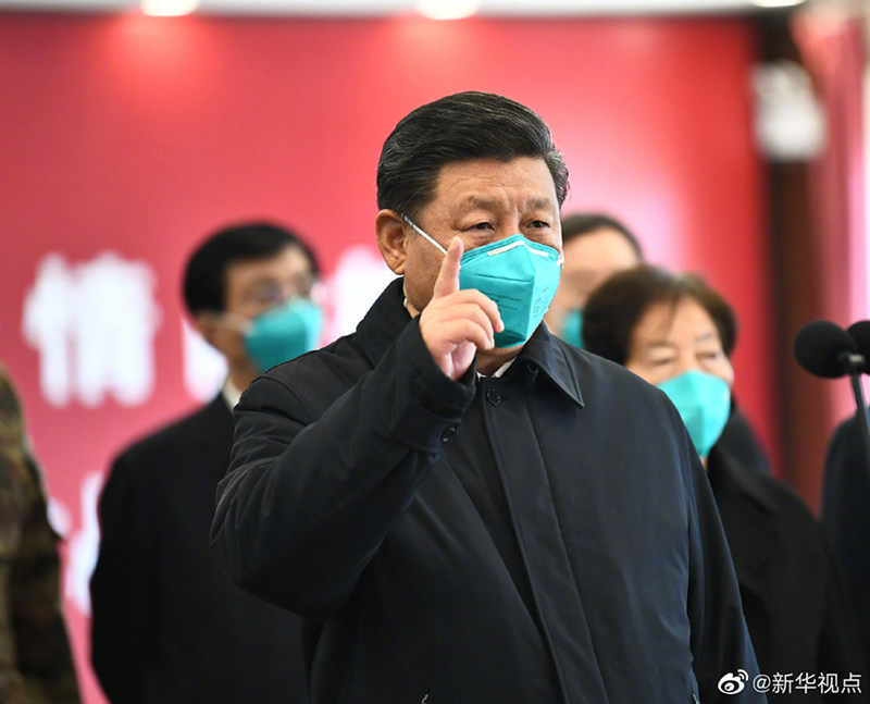 習近平考察火神山醫(yī)院，看望慰問患者和醫(yī)務(wù)工作者